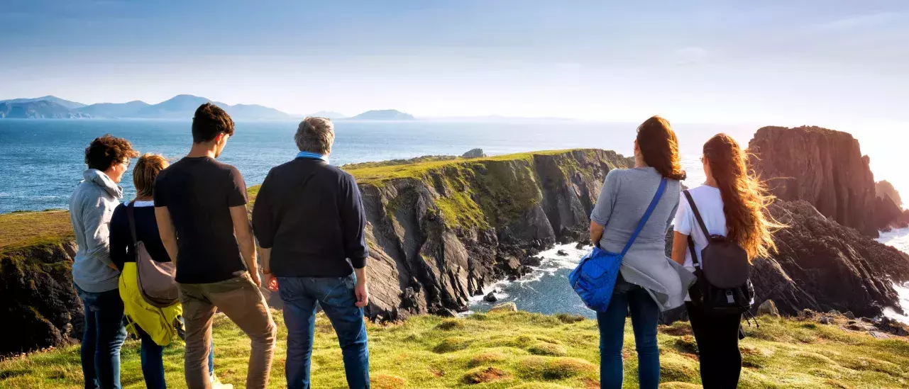 Family looking at the ocean