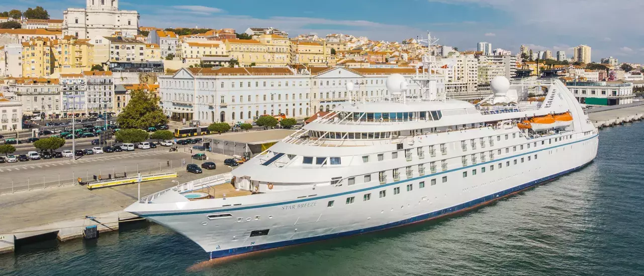 Cruise ship at port in Lisbon