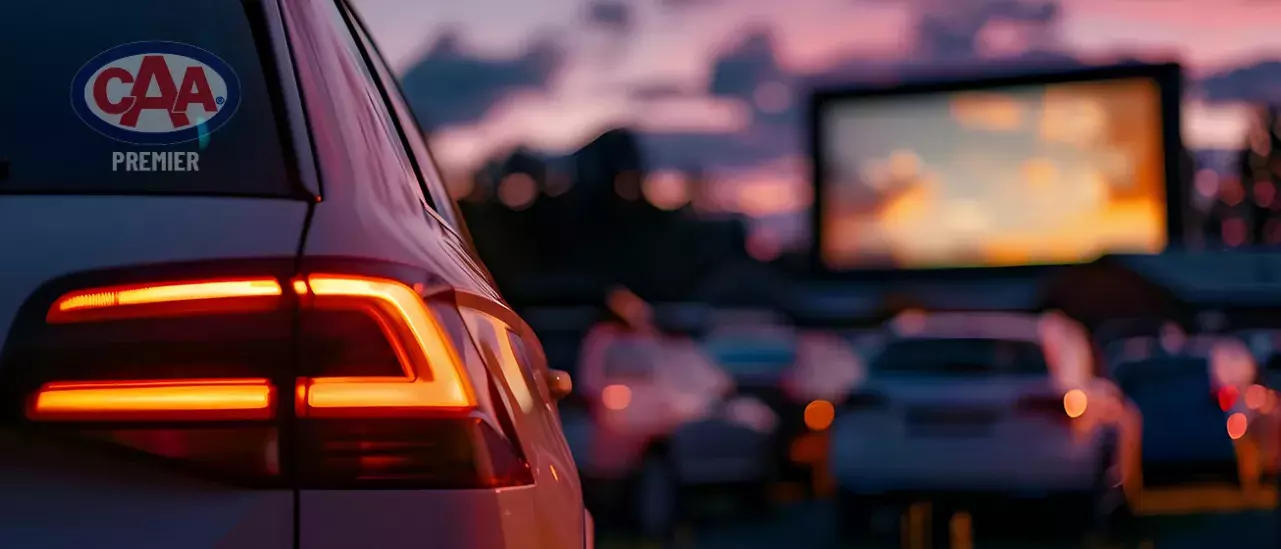 A car at the drive in
