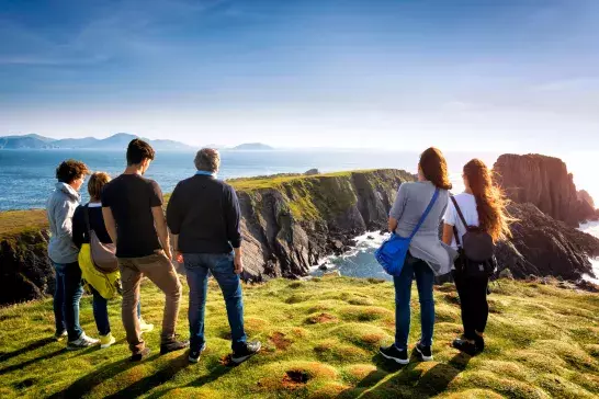 Family looking at the ocean