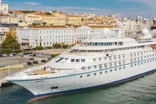 Cruise ship at port in Lisbon