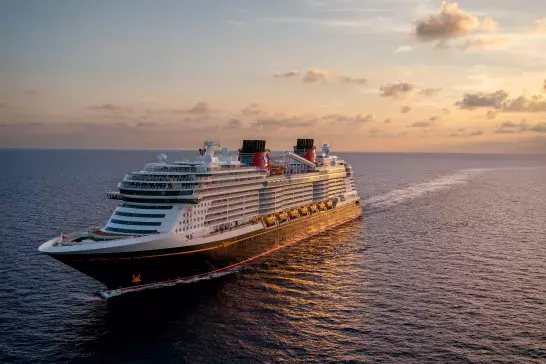 Disney Wish cruise ship at sea