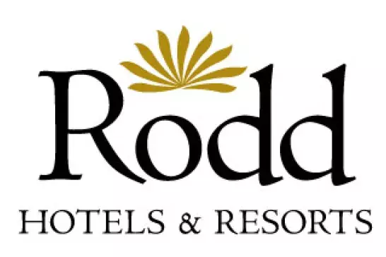 Rodd Hotels & Resorts logo with stylized golden leaf design above the word 'Rodd' and the words 'HOTELS & RESORTS' below in capital letters.