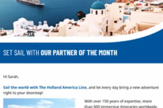 A CAA travel email example