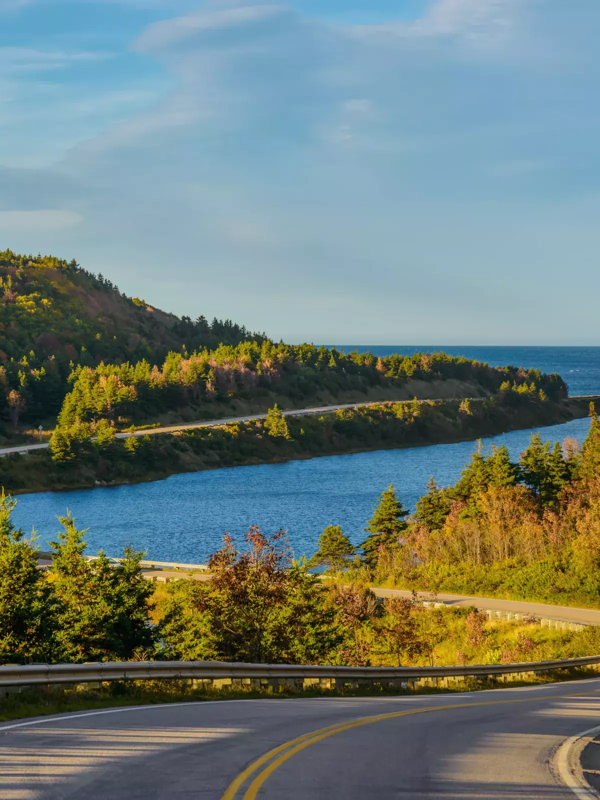 A windy road in Cape Breton, Nova Scotia.