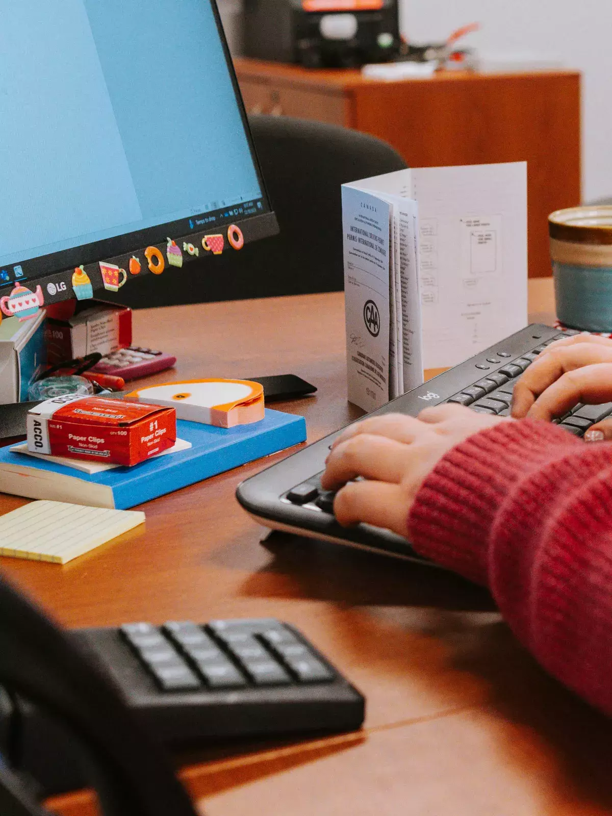 Typing on a computer