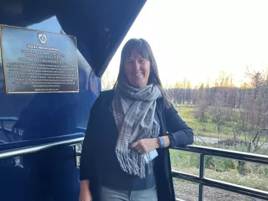 Travel Advisor Melissa Doucette on the Rocky Mountaineer train