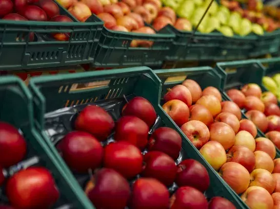 Food Security fruit on display in baskets