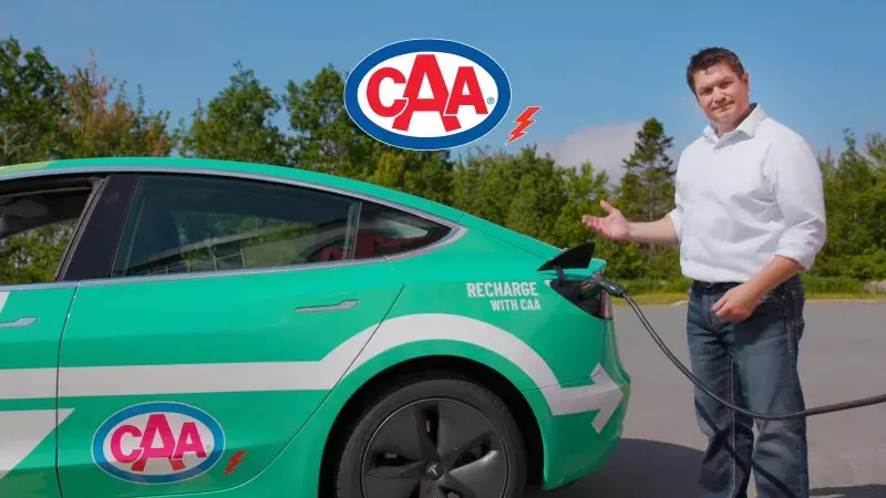 CAA's Kurt Sampson with CAA's electric vehicle