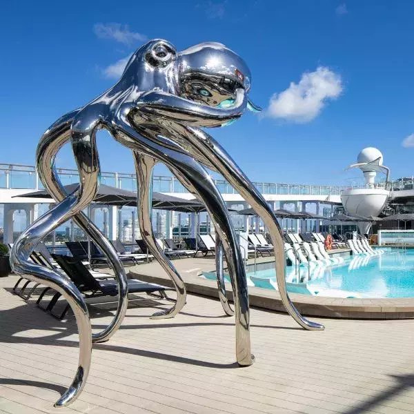 A sculpture by the pool on a Celebrity Cruise ship