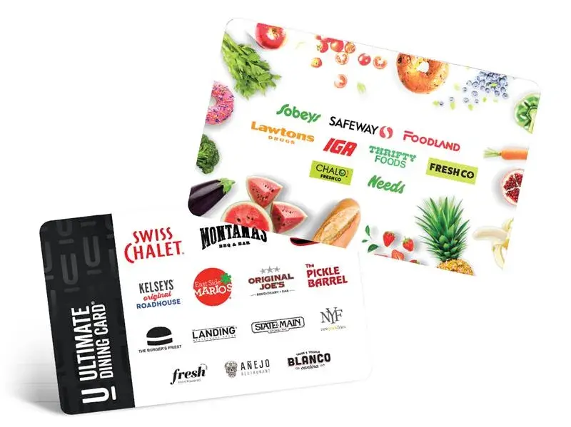 A Sobeys gift card and Ultimate Dining gift card