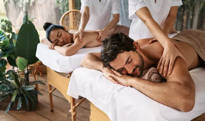 A couple getting a massage together