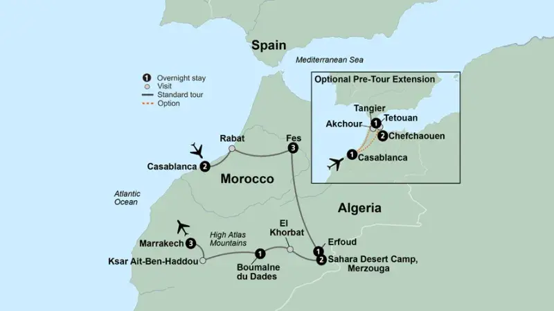 colours of morocco itinerary